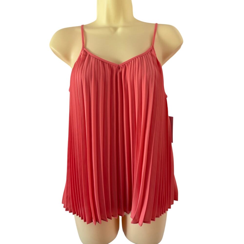Nine West Coral Pleated Sleeveless Top Women’s Size Small NWT Boho Summer